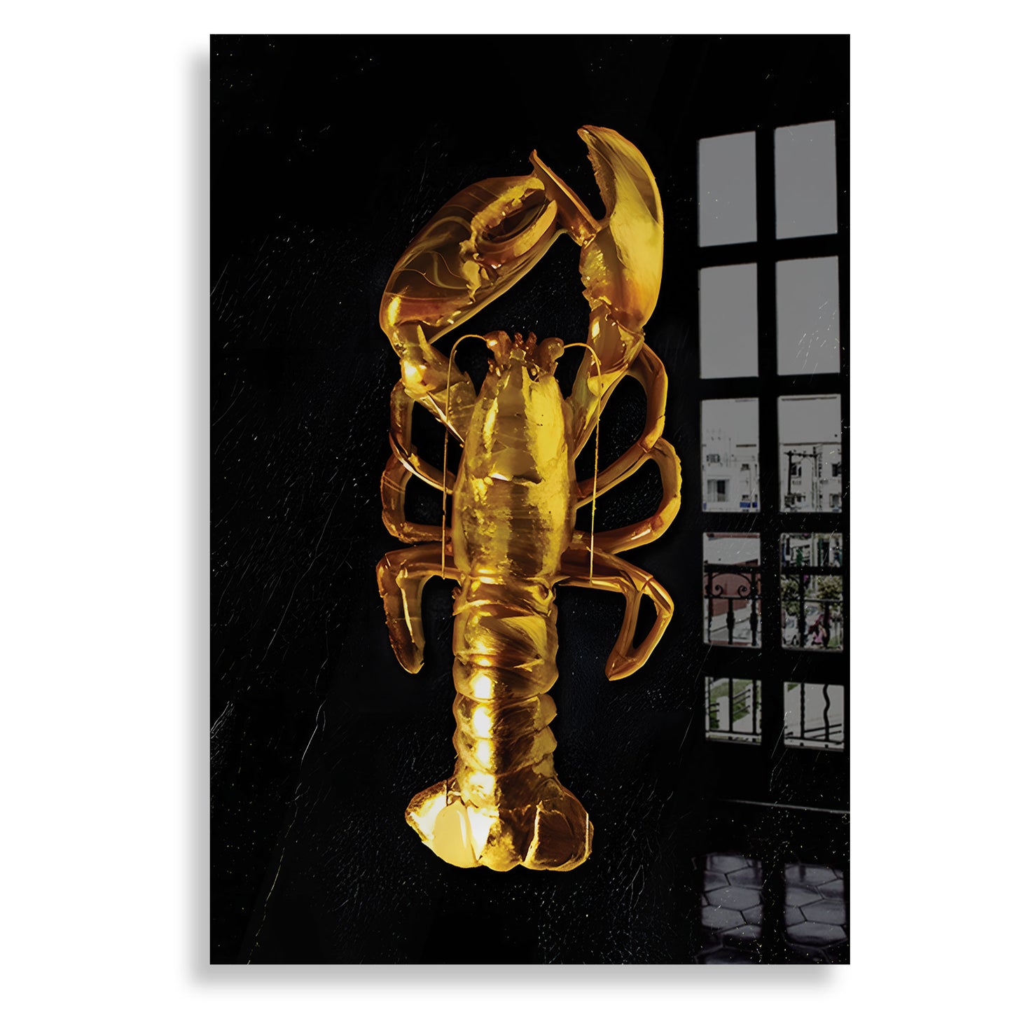 Golden Lobster - Acrylglas