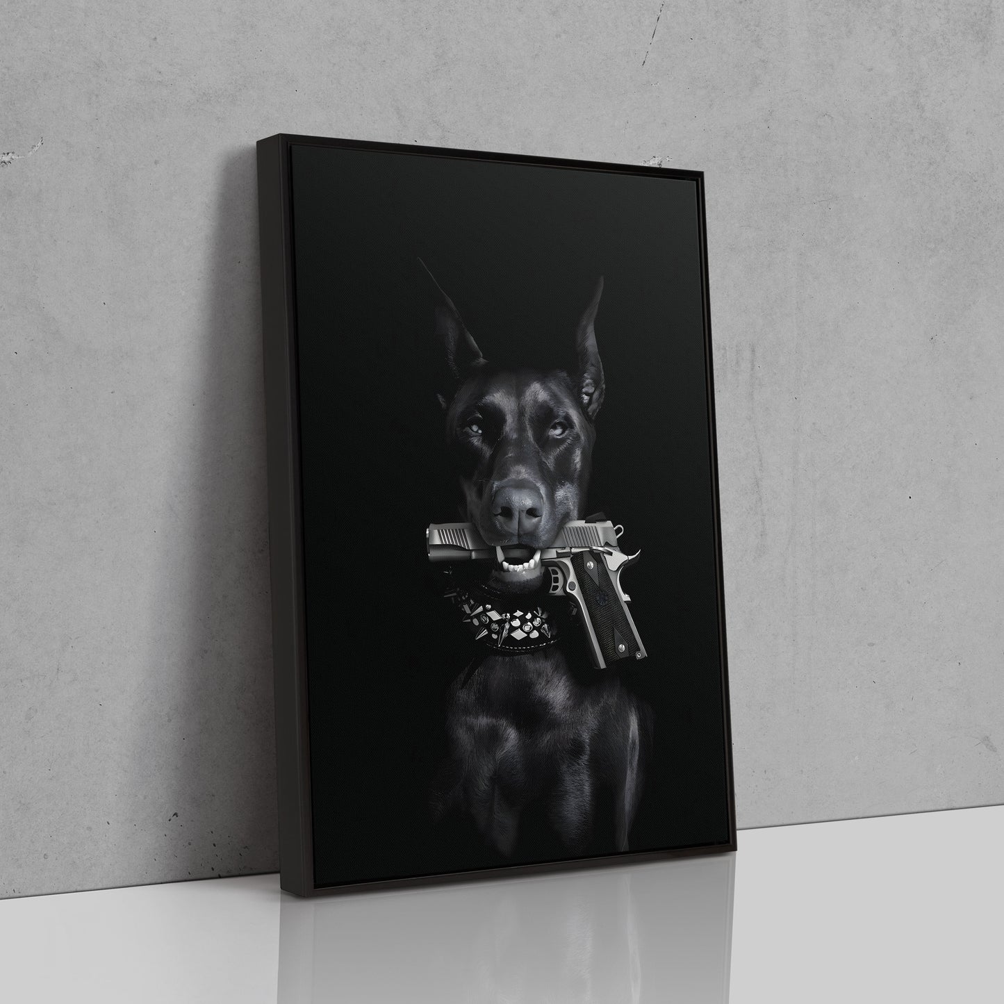 Dog With Grey Gun - Canvas