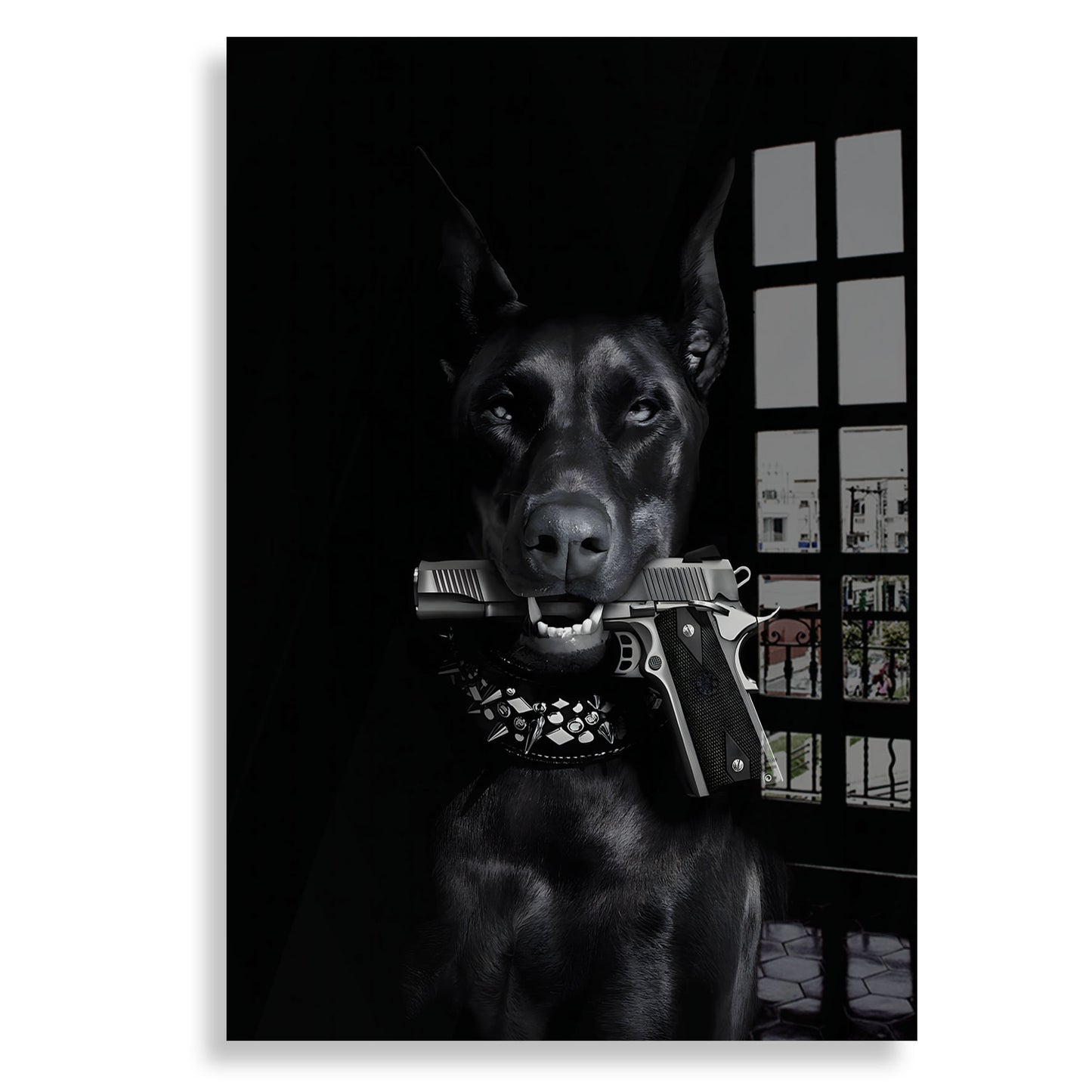 Dog With Grey Gun - Plexiglas