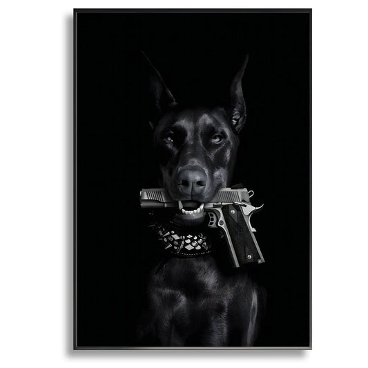 Dog With Grey Gun - Canvas