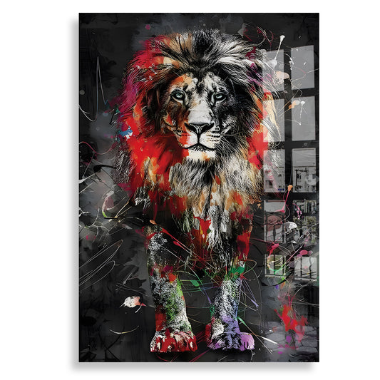 Painted lion - Plexiglas