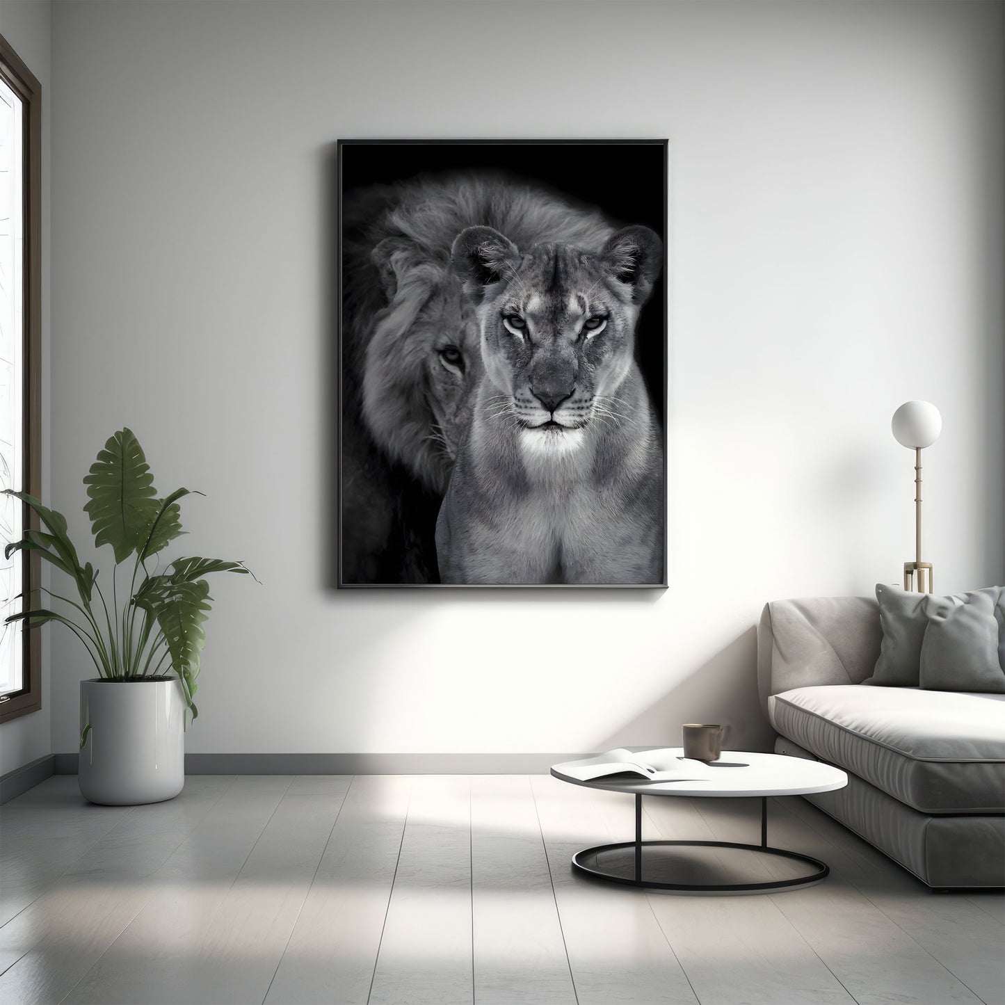 Lion And Lioness - Canvas